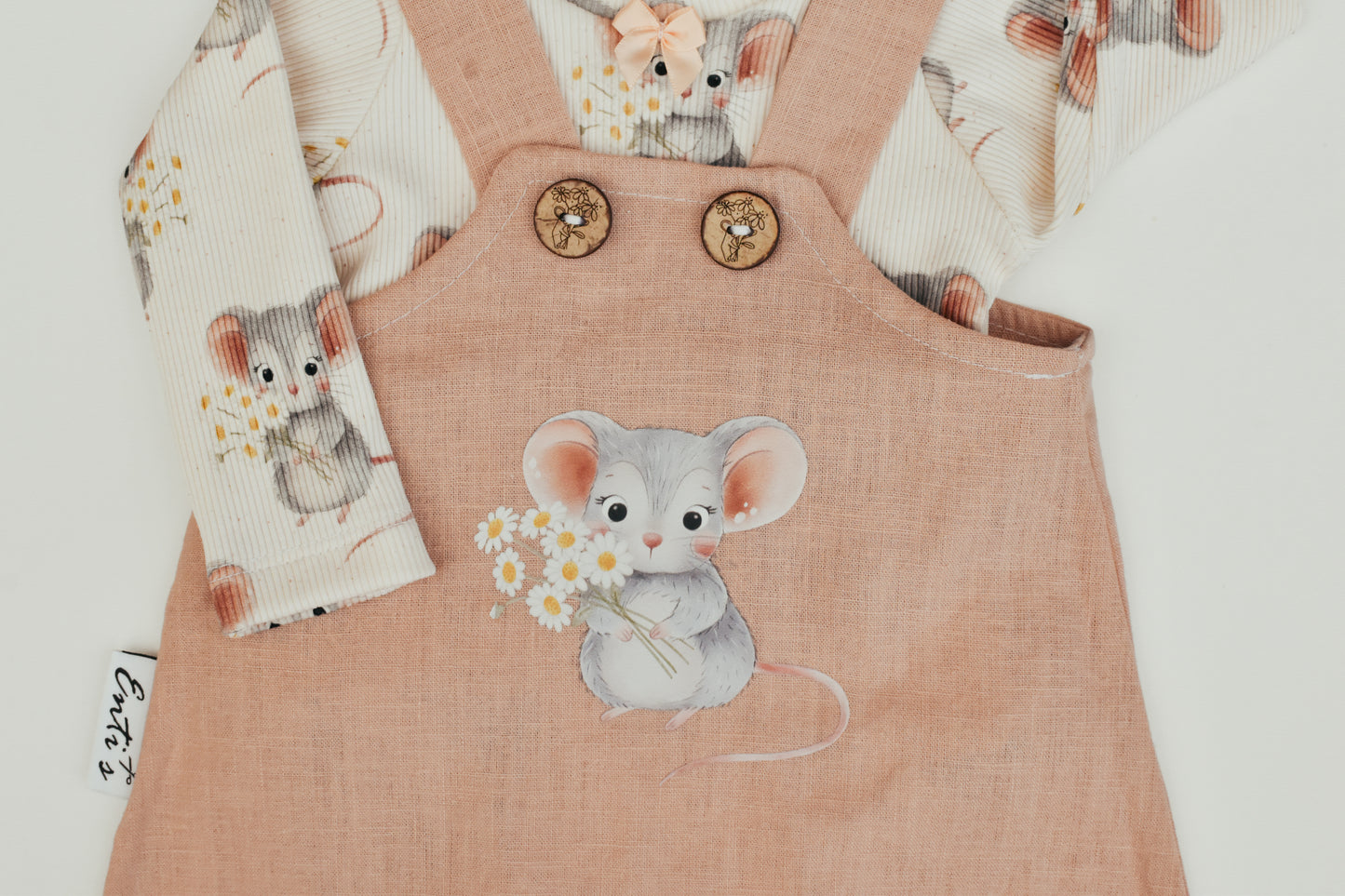 Mäuschen mit Blumen dust - Rib Jersey