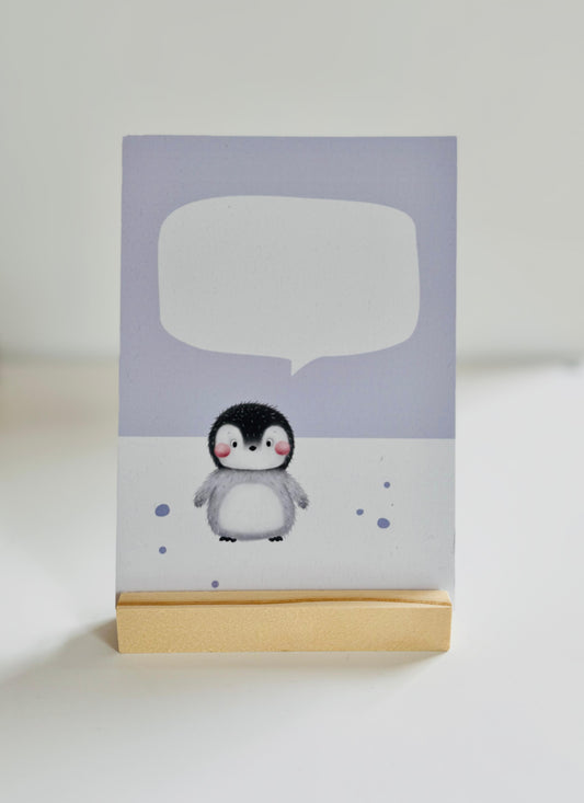 Sprechblase Pinguin - Postkarte