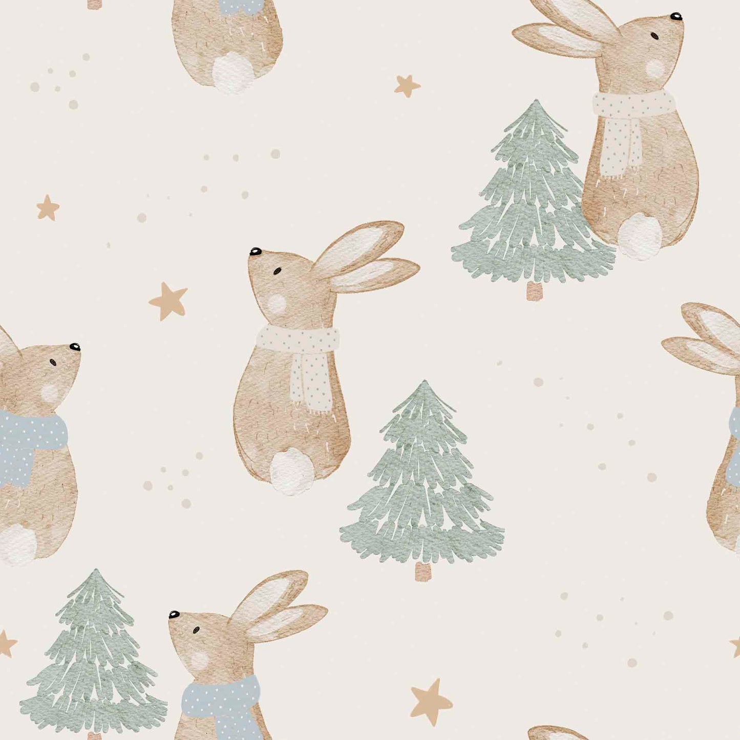 Hase mit Weihnachtsbaum - Rib Jersey