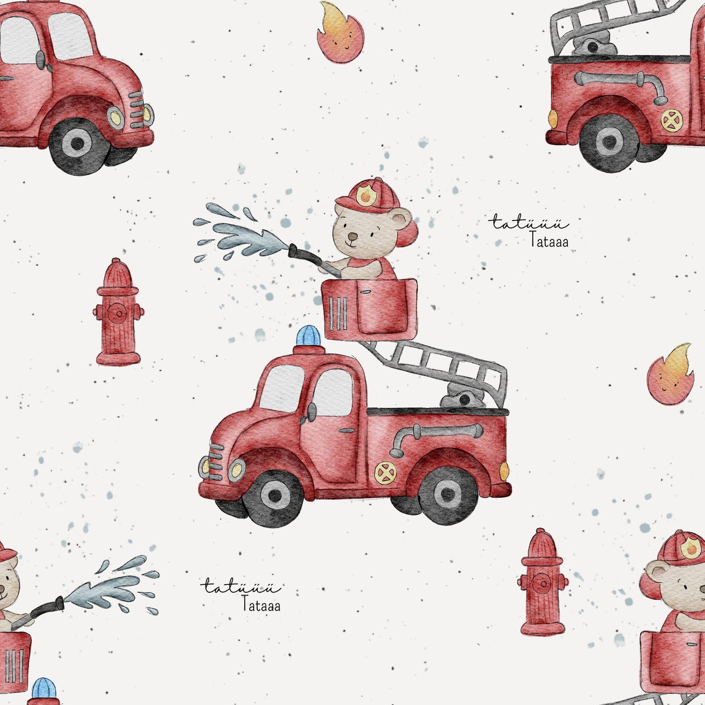 Feuerwehrbär offwhite - Rib Jersey