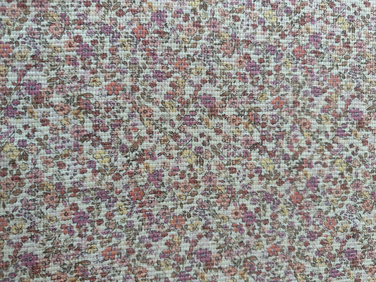 Rest 1,25m Waffelstrick Jersey Blumen