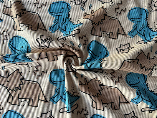 Cool Dino - Rib Jersey ecru meliert