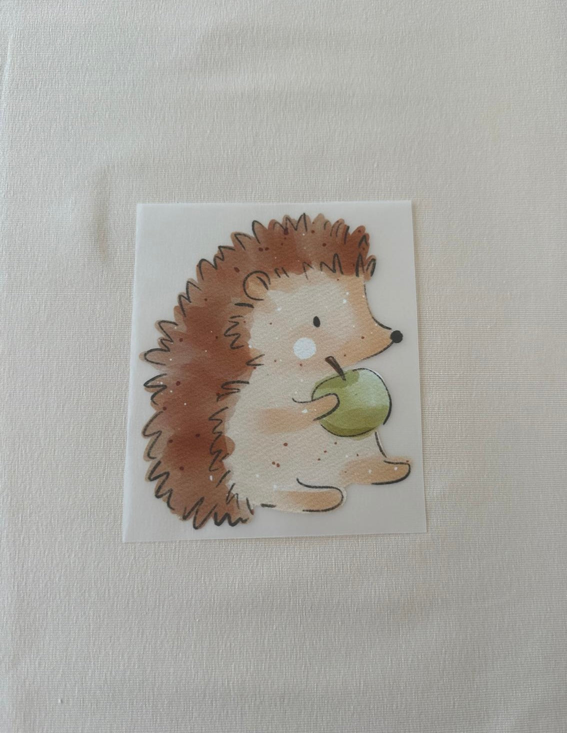 Igel mit Apfel - Bügelbild