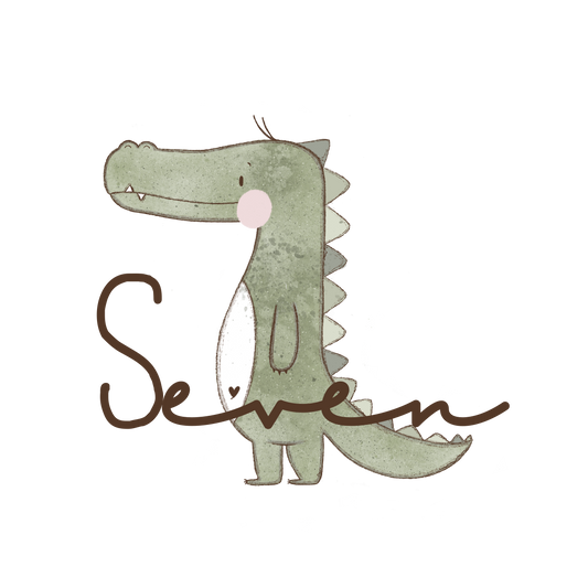Krokodil 7 - Geburtstags Bügelbild groß