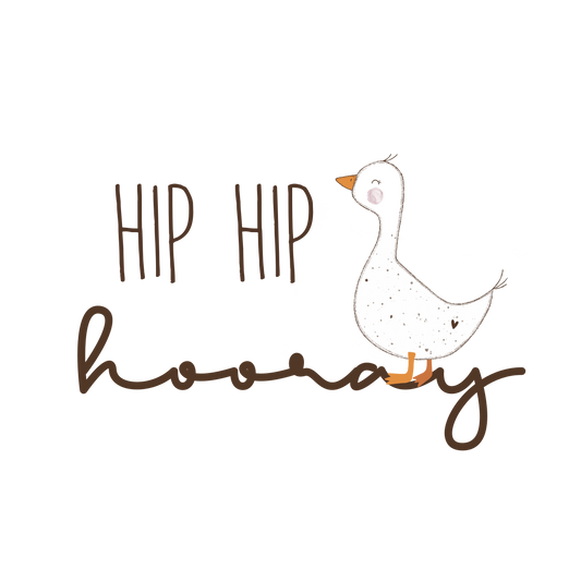 Hip Hip Hooray Gans - Geburtstags Bügelbild groß