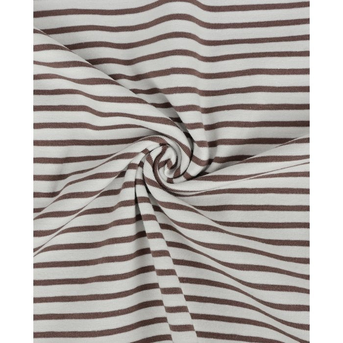 Jersey taupe-weiß gestreift