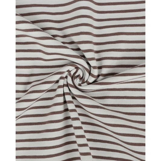Jersey taupe-weiß gestreift