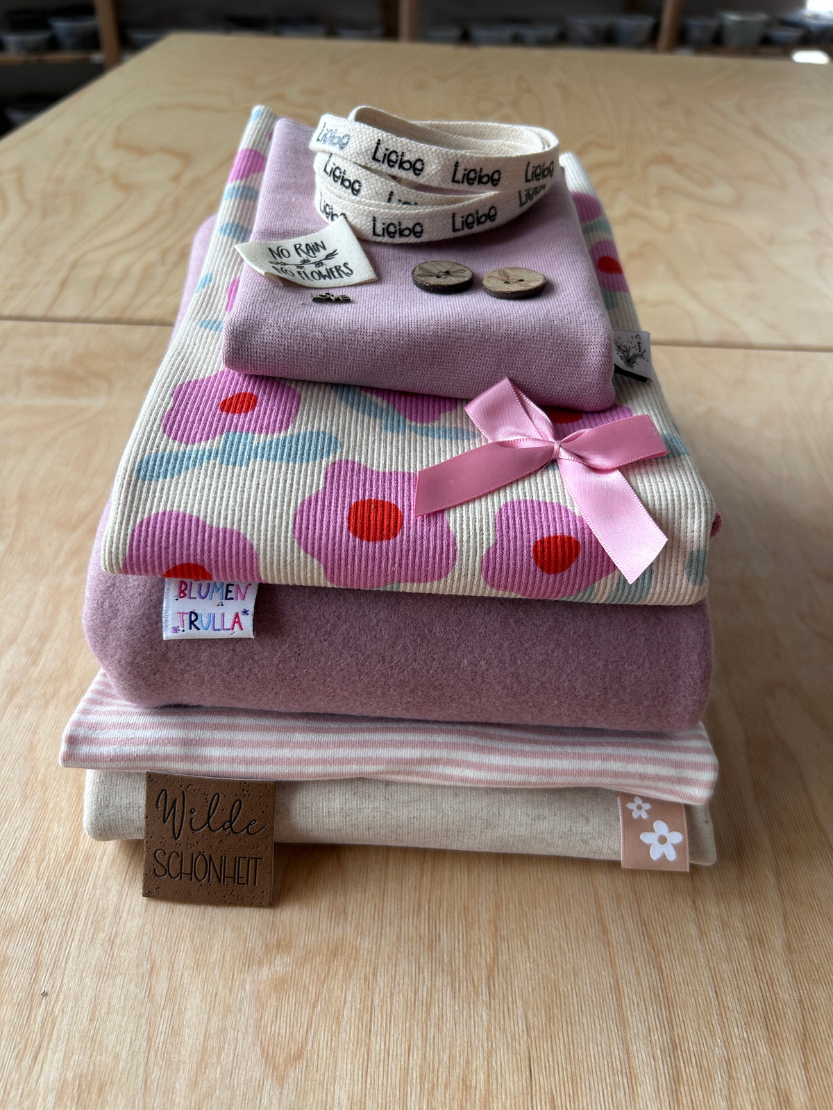 Happy StoffPaket - Blumen rosa