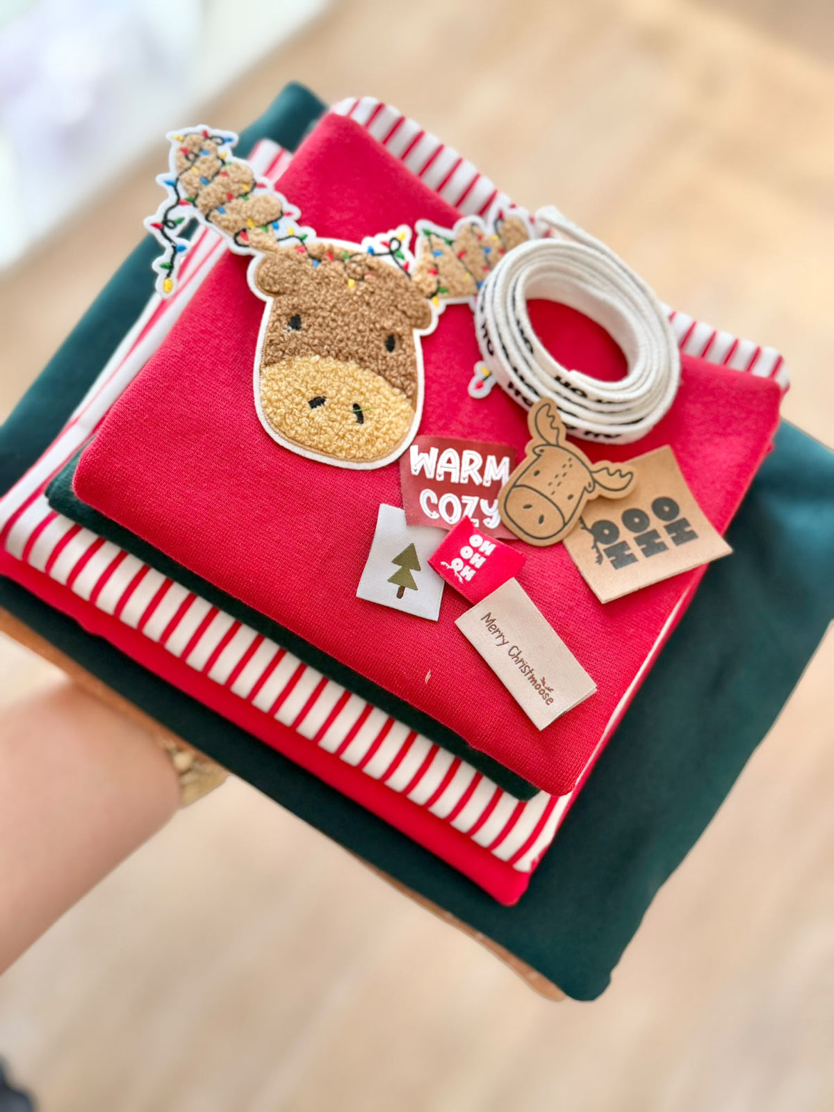 Happy StoffPaket - Weihnachten rottöne