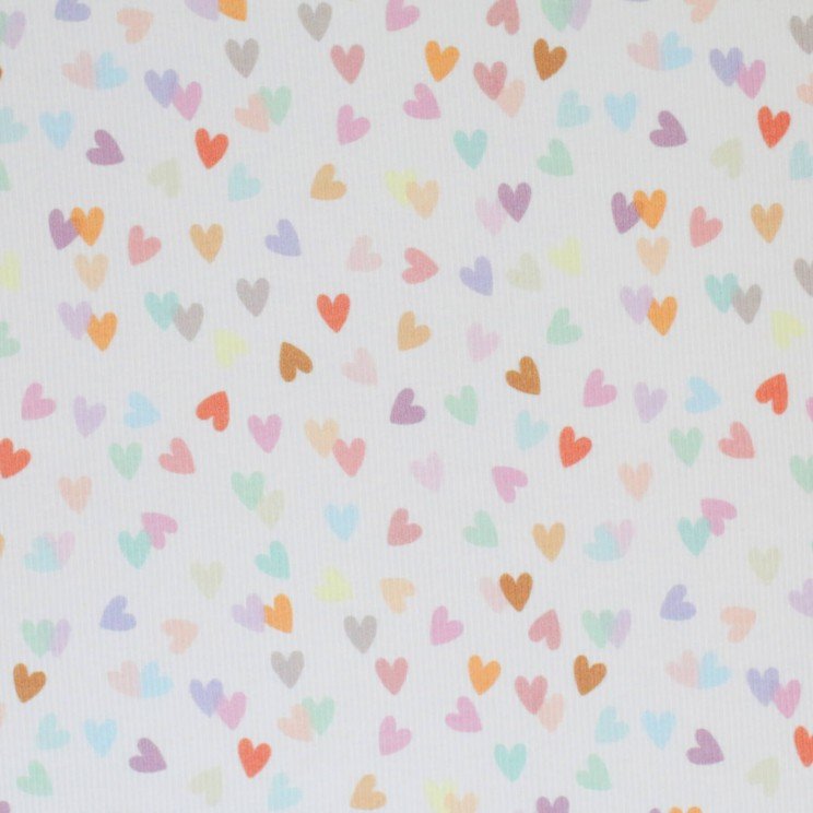 Bunte Herzen - Rib Jersey