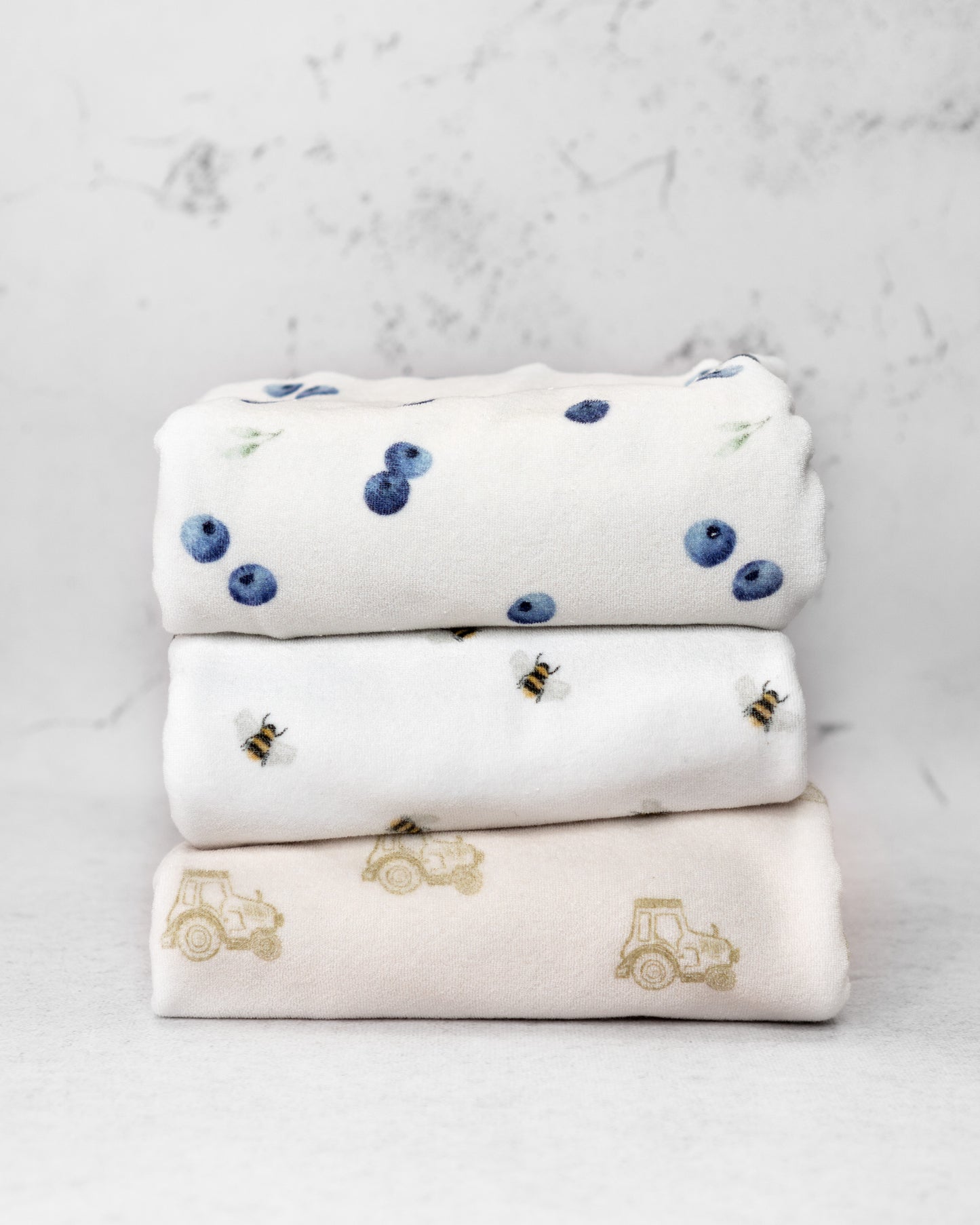 Frottee Blaubeeren- Bio Baumwolle