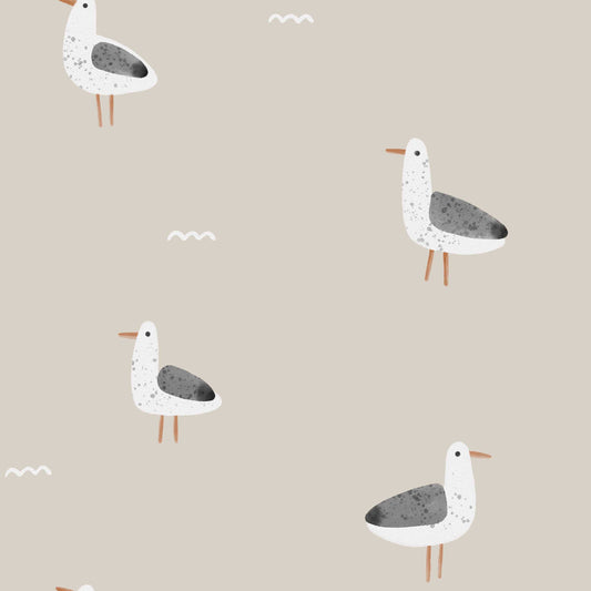 Möwen beige - French Terry