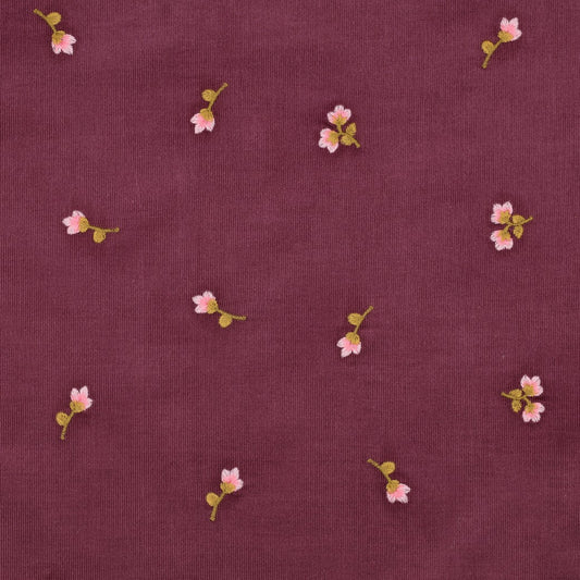 Fein Cord Blumen embroidery - Bordeaux