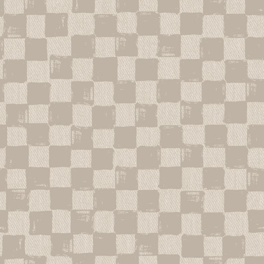 Denim Check Sand painted - French Terry