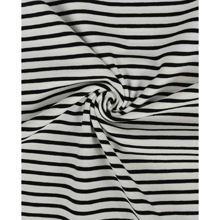 Jersey schwarz-weiß gestreift 3mm