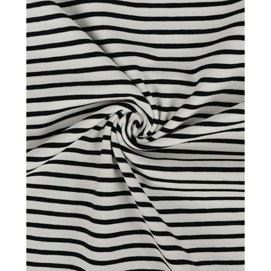 Jersey schwarz-weiß gestreift 3mm