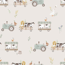 Load image into Gallery viewer, Tractor with Farm animals - Rib Jersey
