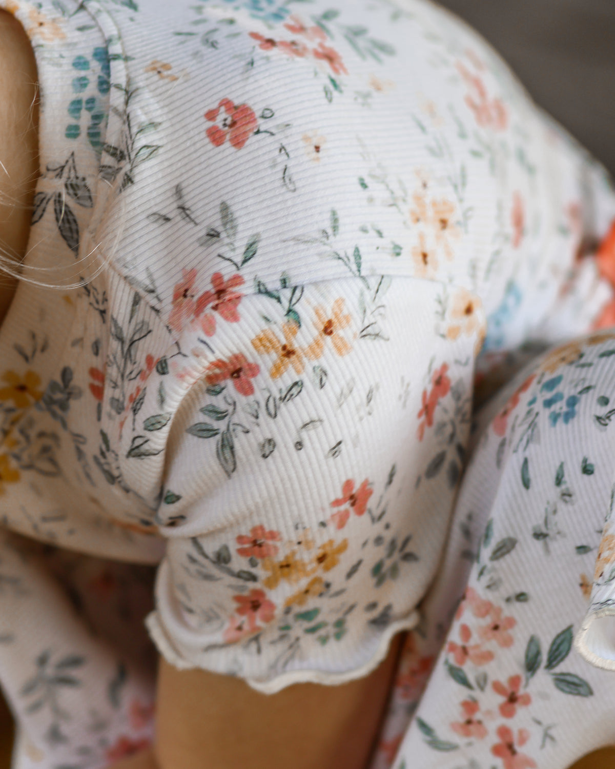 Little Bouquet Flowers cream - Rib Jersey