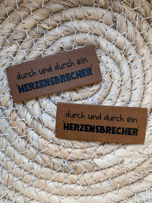 Durch und durch ein Herzensbrecher - Kunstleder Label
