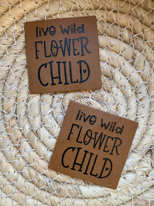 live wild flower child - Kunstleder Label