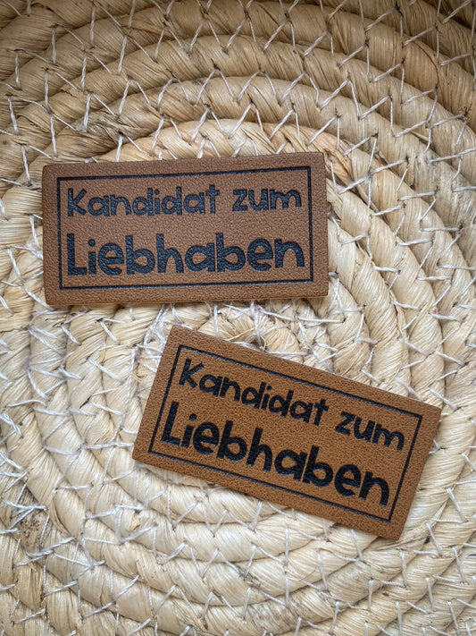 Kandidat zum Liebhaben- Kunstleder Label