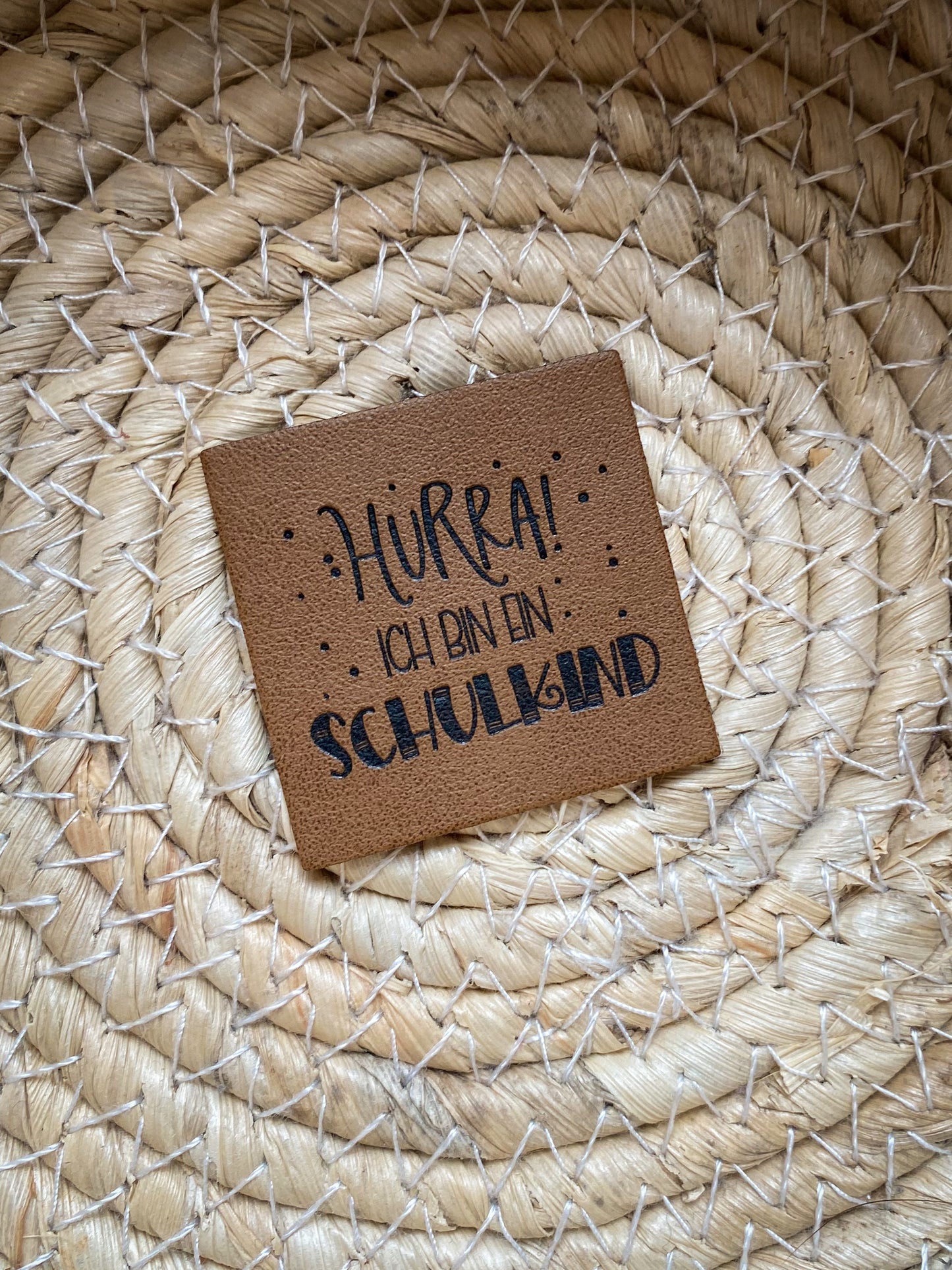 Hurra! Ich bin ein Schulkind - Kunstleder Label