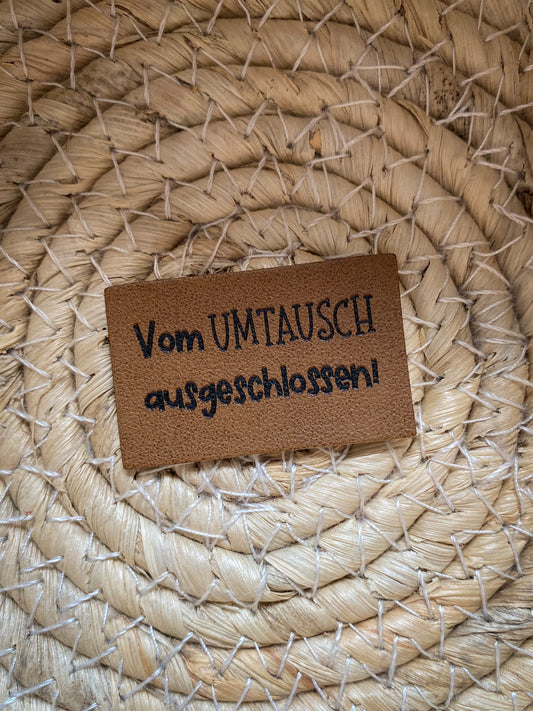Vom Umtausch ausgeschlossen - Kunstleder Label