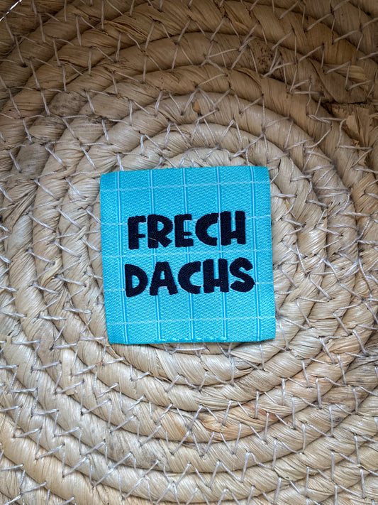 Frech Dachs blau 4x4 - Web Label