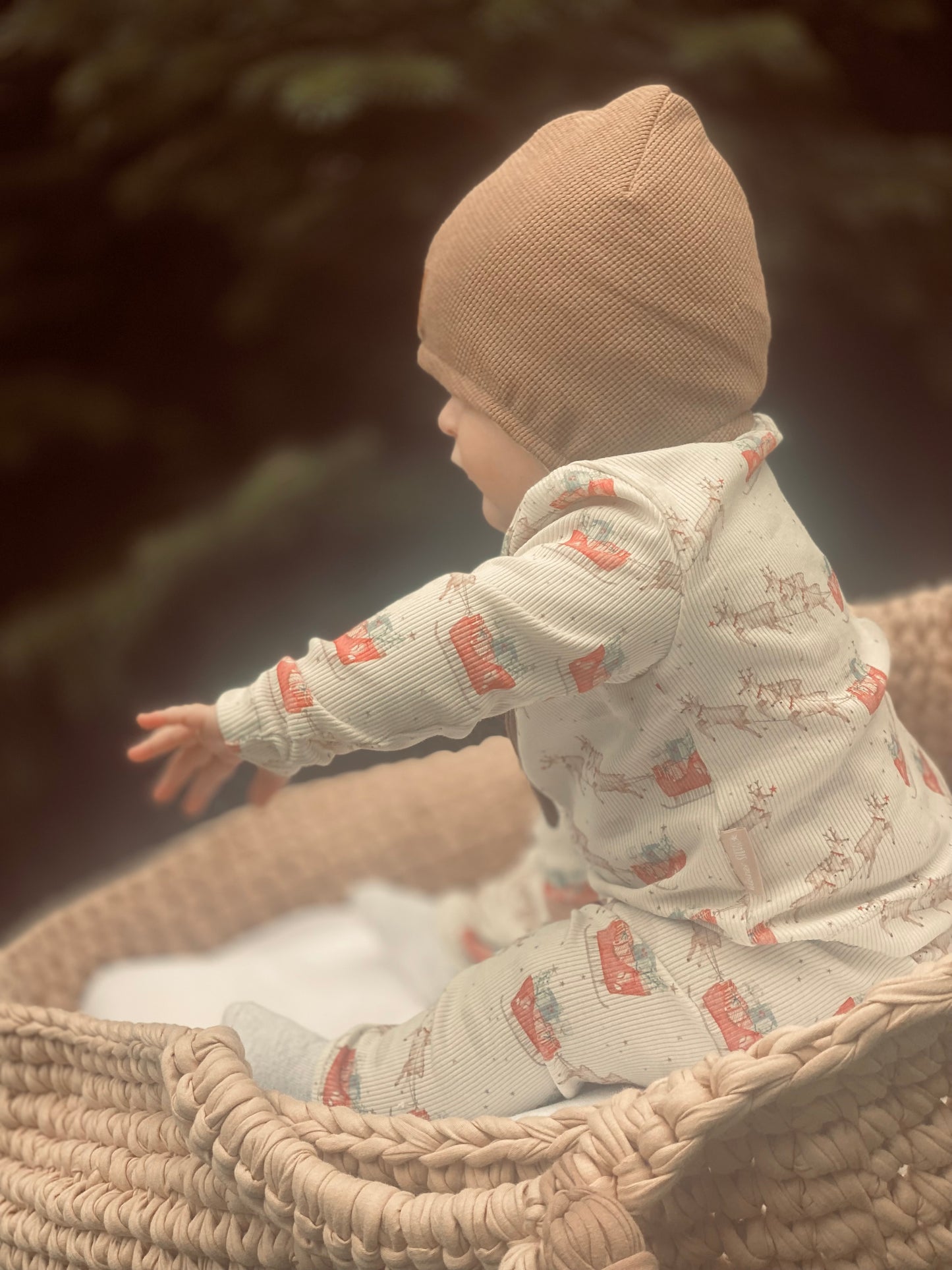 Rentiere mit Geschenken - Rib Jersey