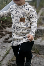 Lade das Bild in den Galerie-Viewer, Dino abstrakt - Rib Jersey ecru meliert
