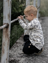 Lade das Bild in den Galerie-Viewer, Dino abstrakt - Rib Jersey ecru meliert
