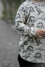 Lade das Bild in den Galerie-Viewer, Dino abstrakt - Rib Jersey ecru meliert
