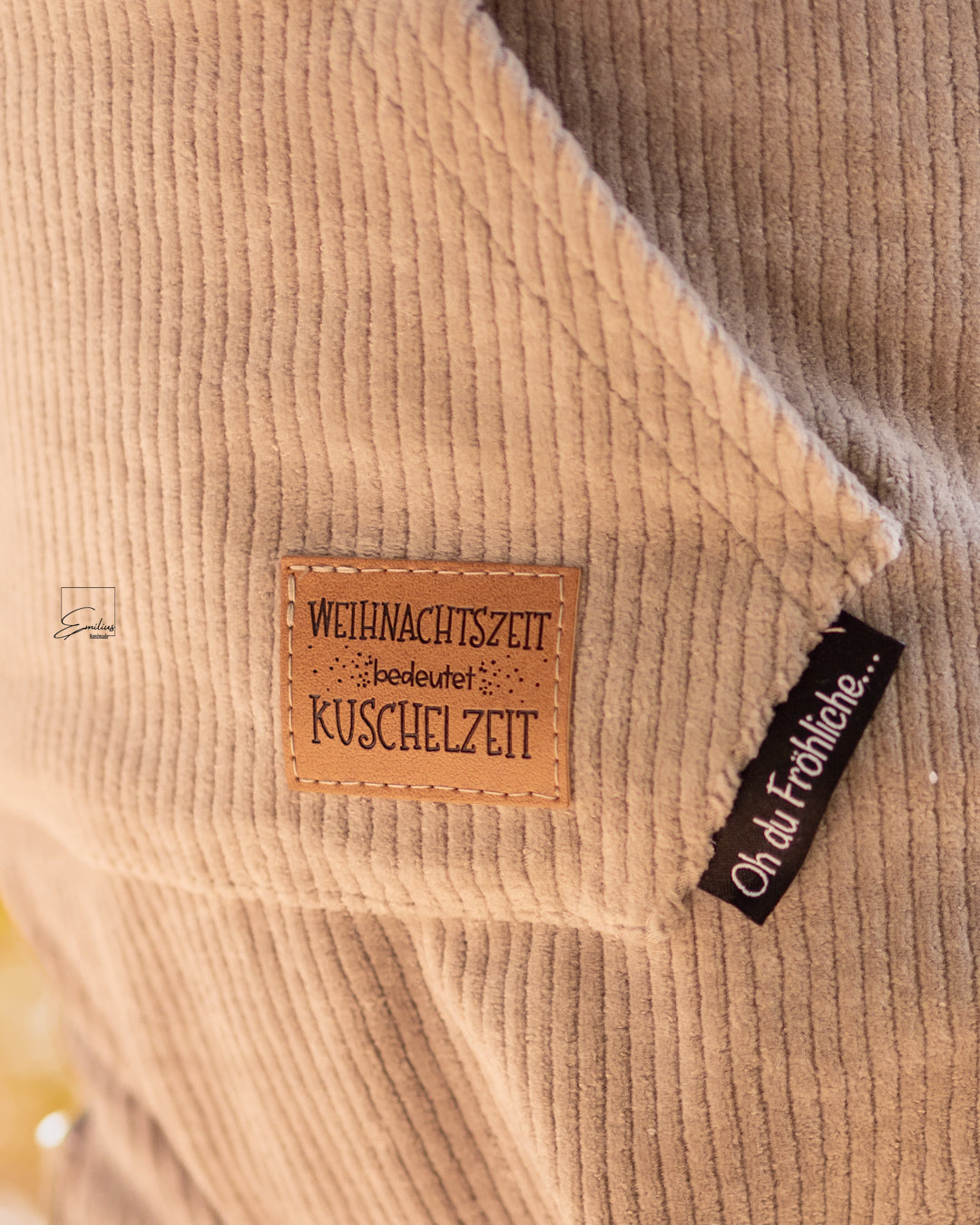 Weihnachtszeit bedeutet Kuschelzeit- Kunstleder Label