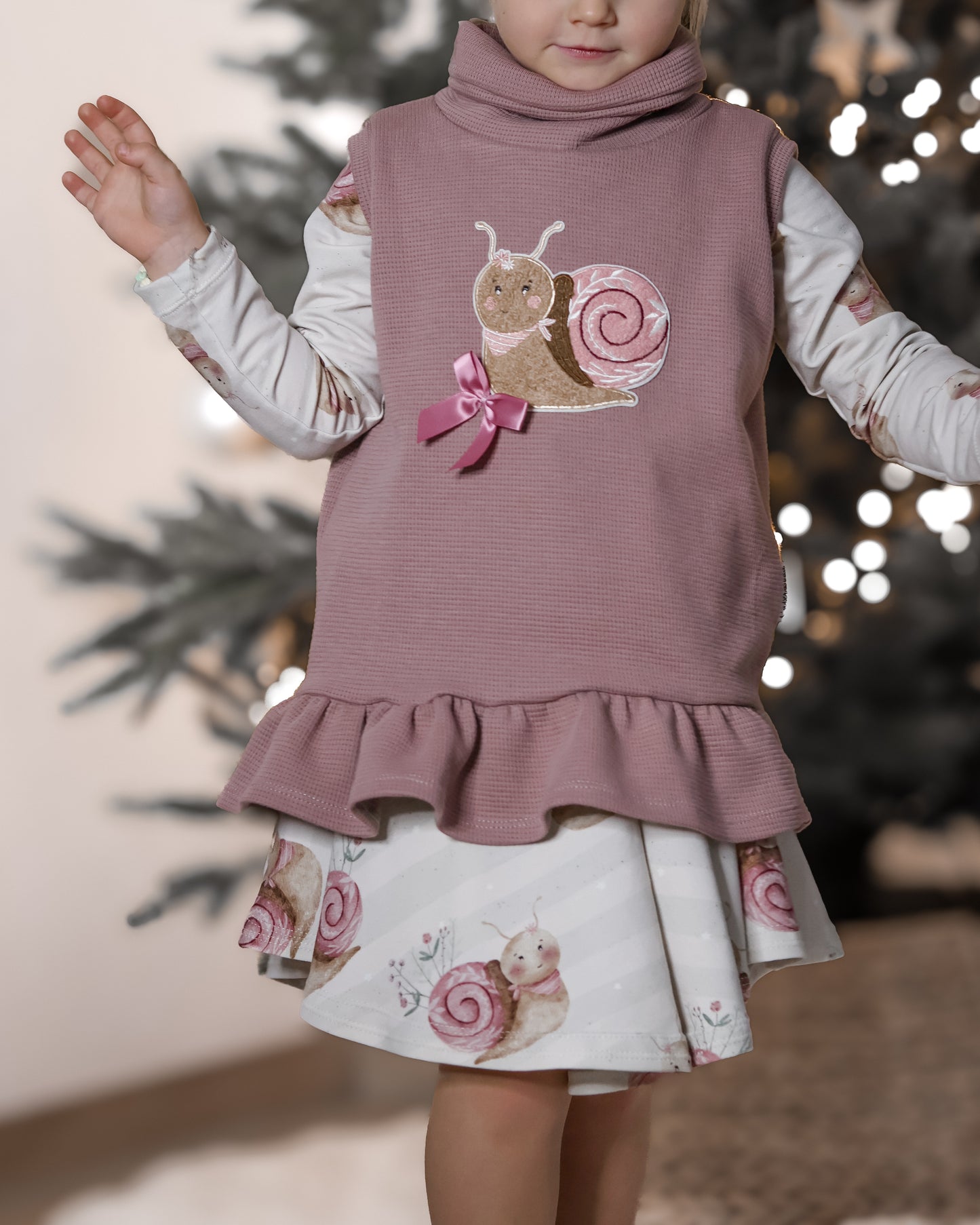 Schnecke mit Blümchen - French Terry