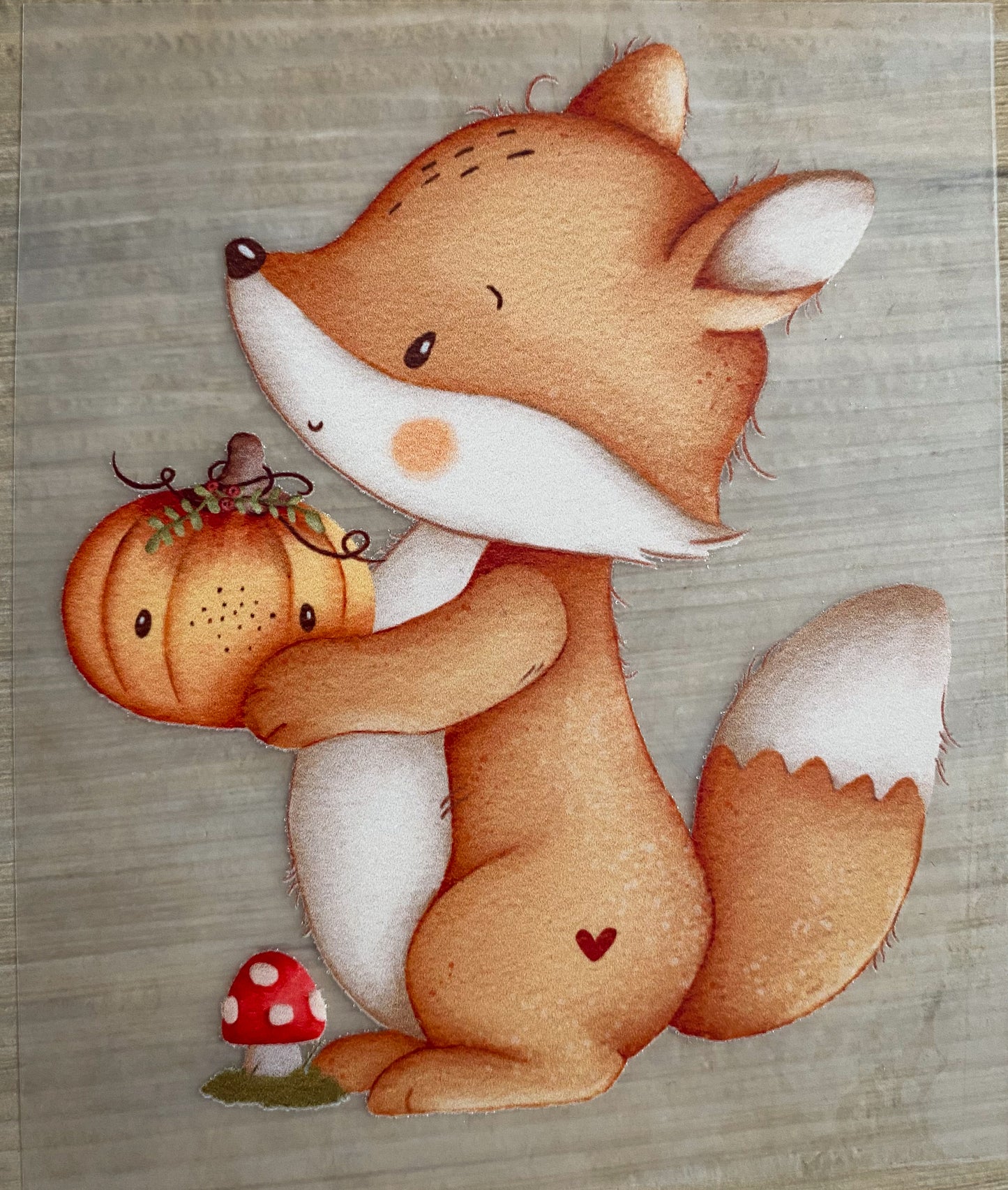 Fuchs mit Kürdbis - Bügelbild