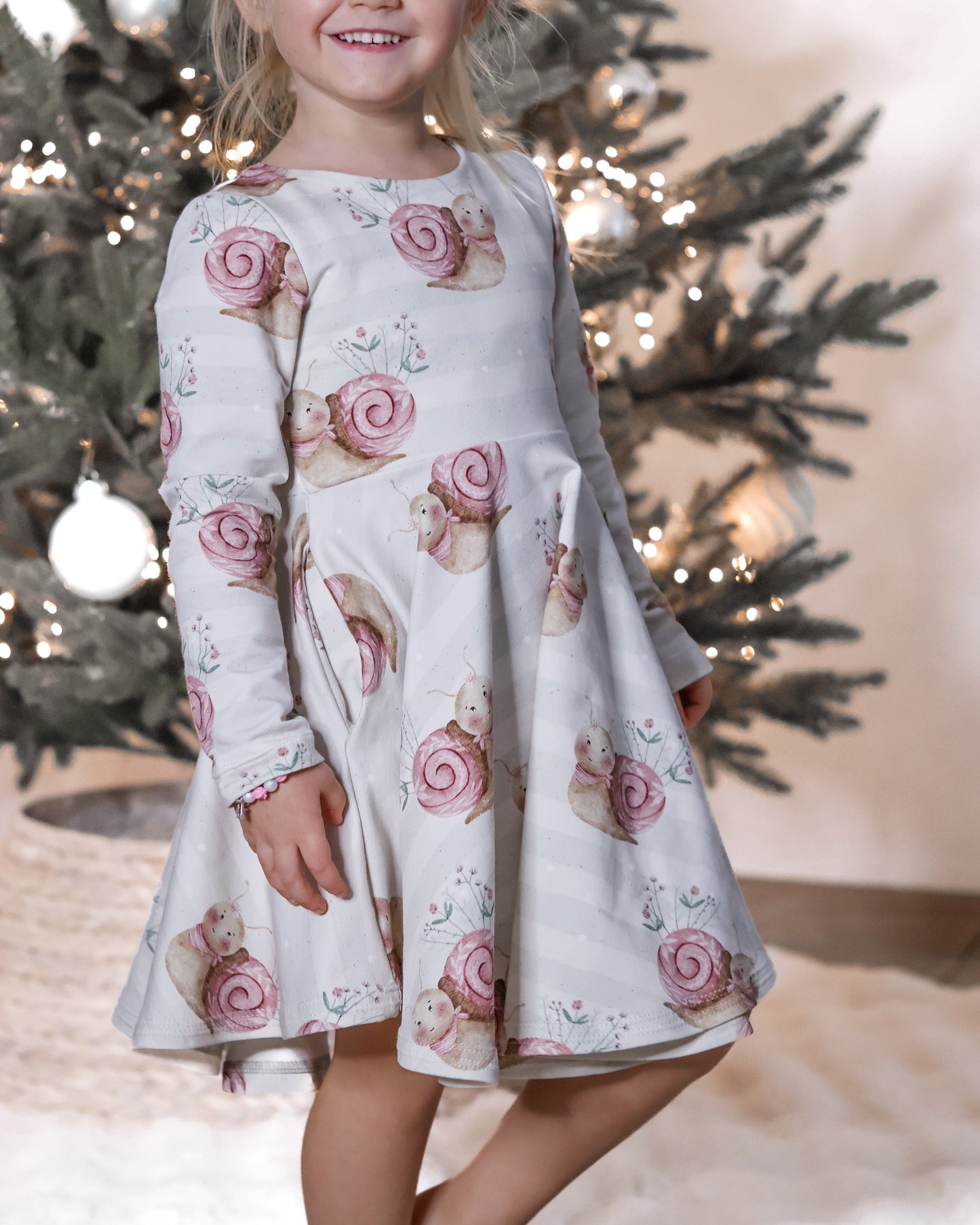 Schnecke mit Blümchen - French Terry