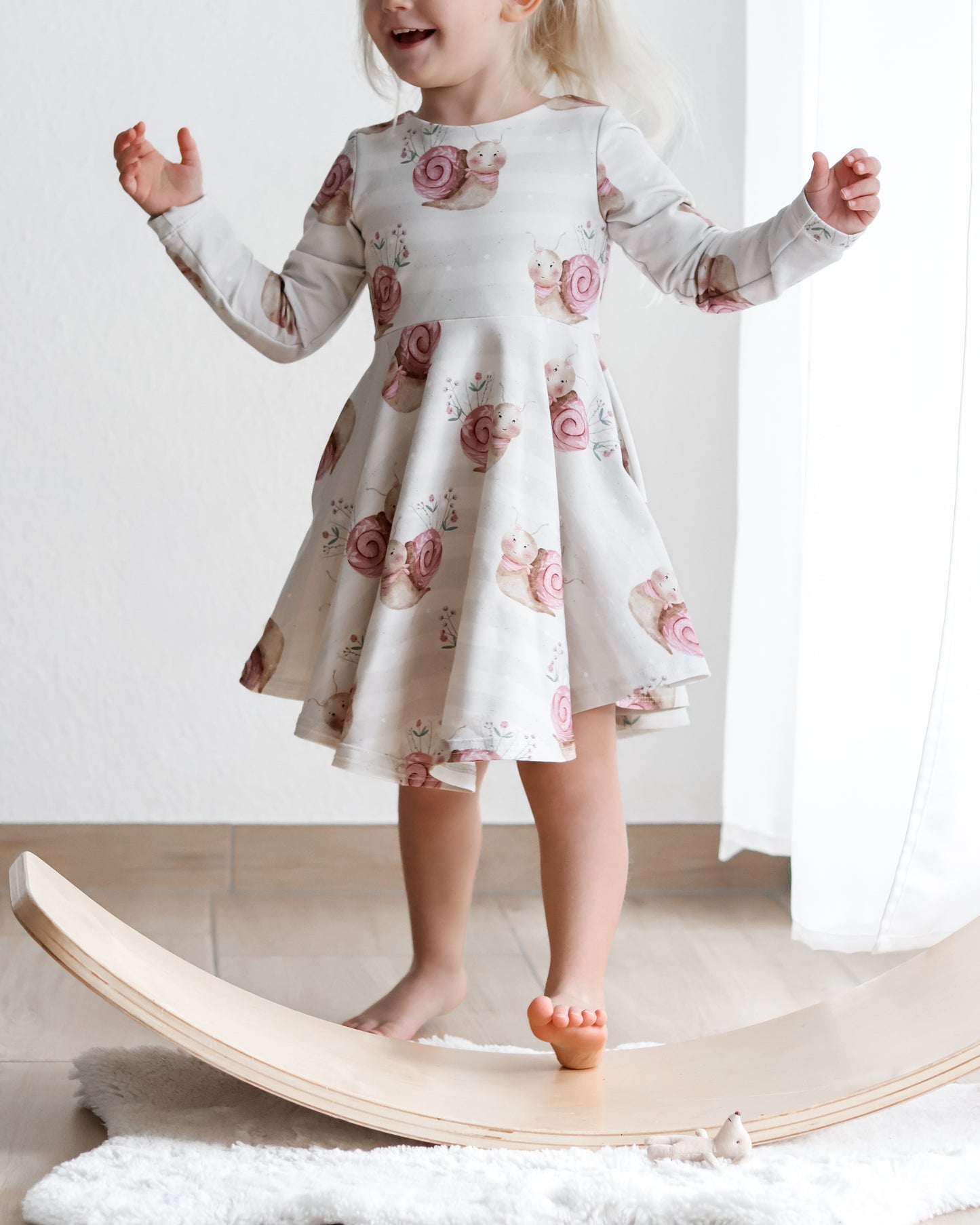 Schnecke mit Blümchen - French Terry