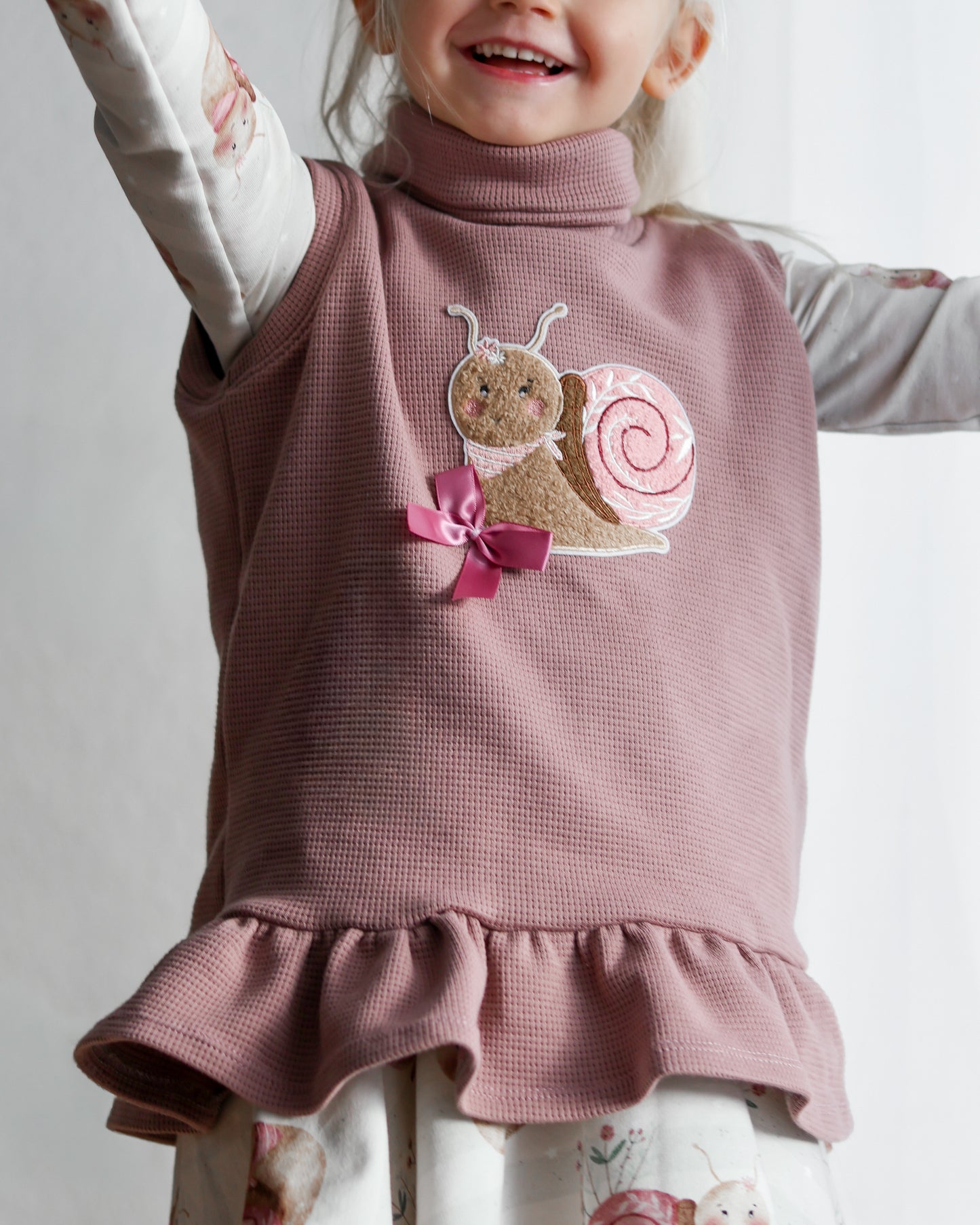 Schnecke mit Blümchen - French Terry