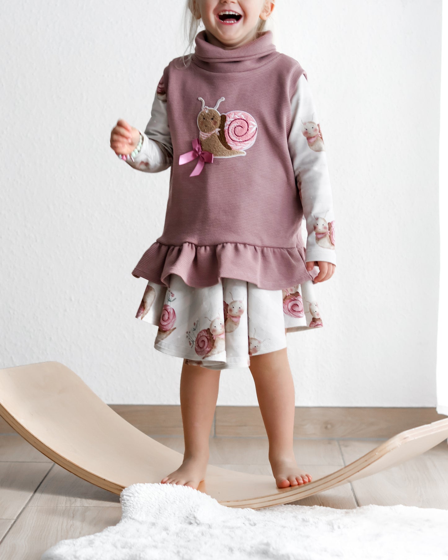 Schnecke mit Blümchen - French Terry