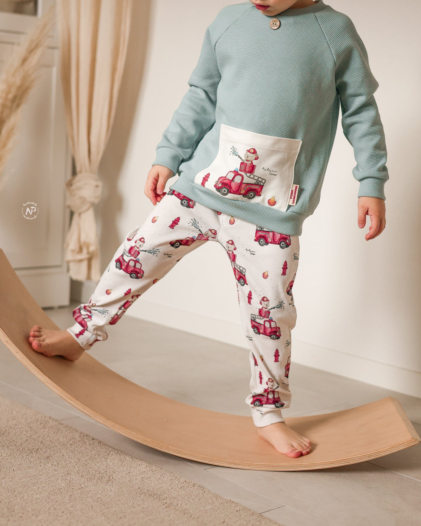 Feuerwehrbär offwhite - Rib Jersey