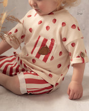 Load image into Gallery viewer, Stripes creme/erdbeerrot Jersey
