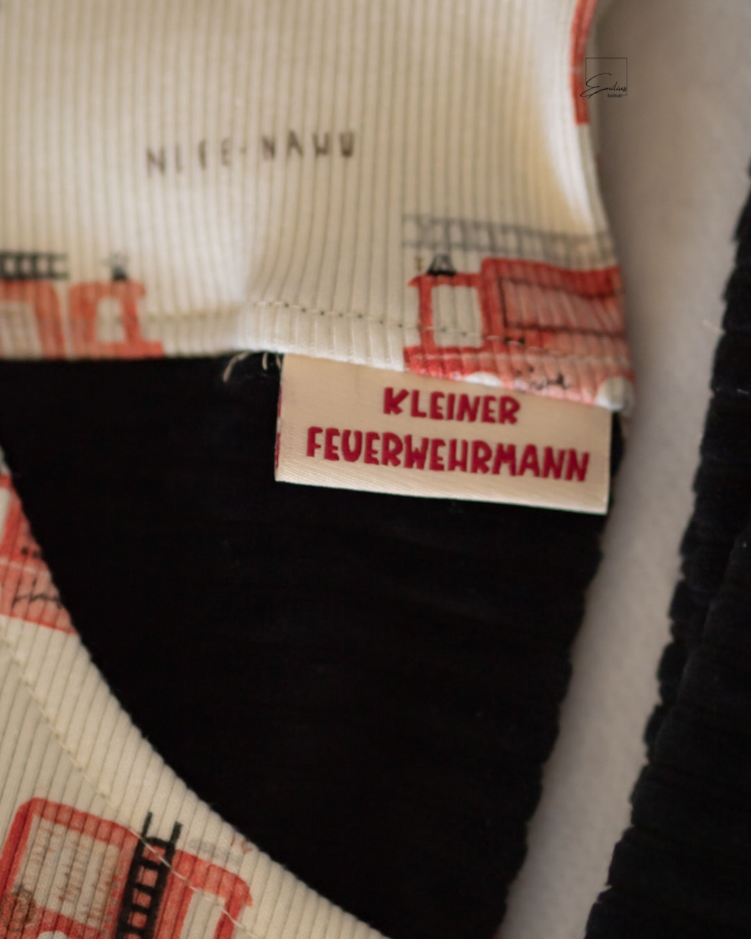 Feuerwehr Autos ecru - Rib Jersey
