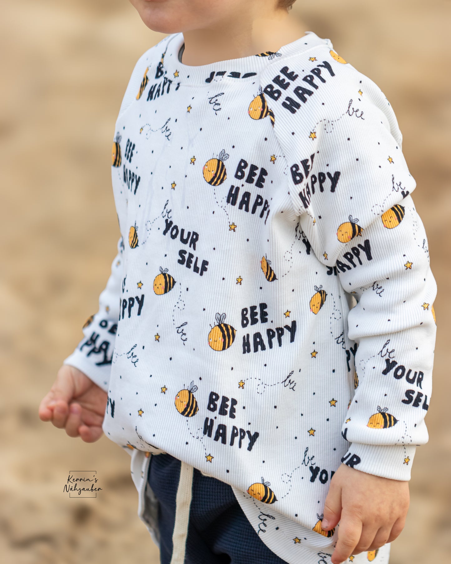 Bee Happy - Rib Jersey