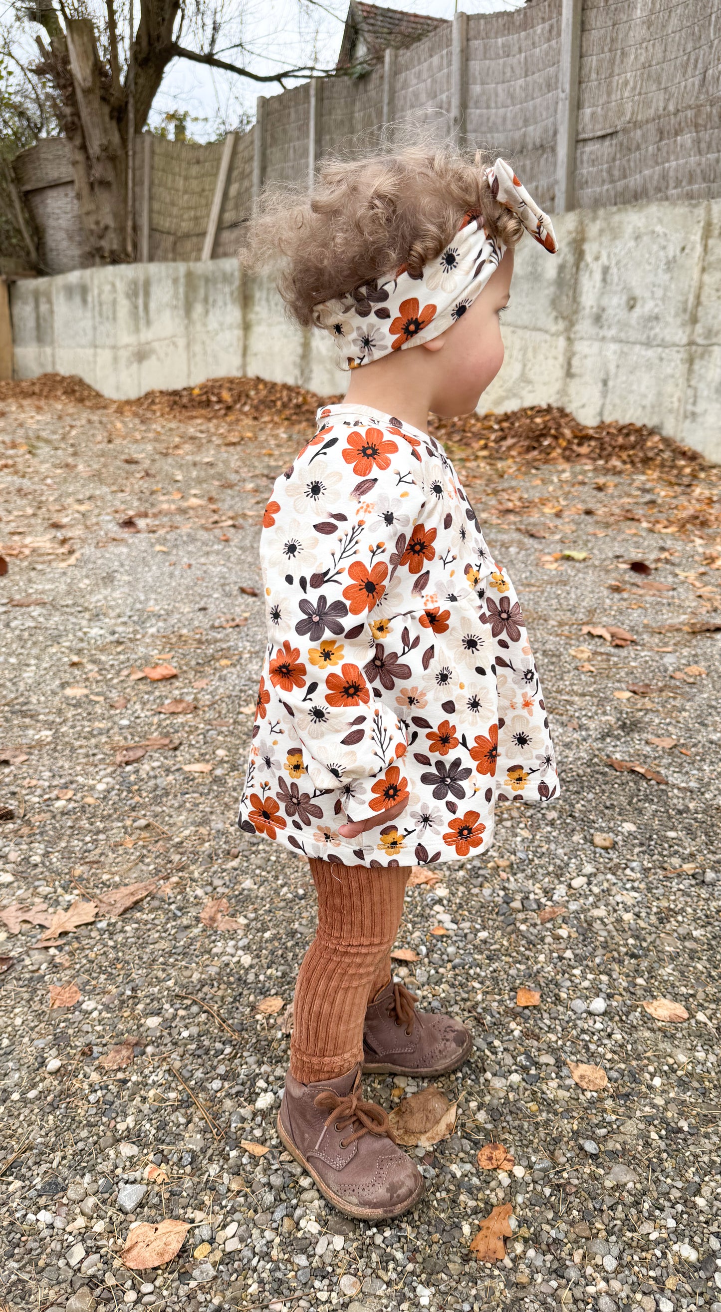 Boho Flowers rust - French Terry