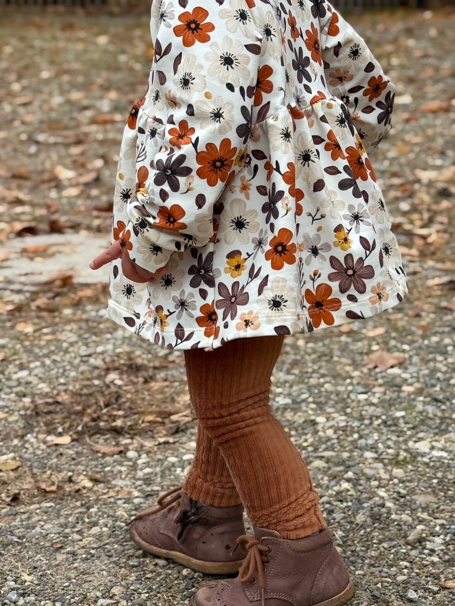 Boho Flowers rust - French Terry