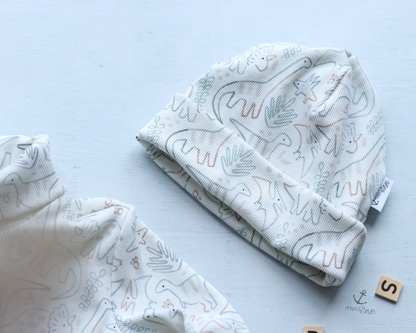 Dino Outlines - Rib Jersey