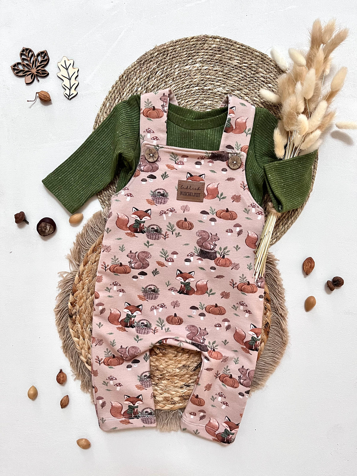 Fuchs & Eichhörnchen mit Kürbissen - French Terry