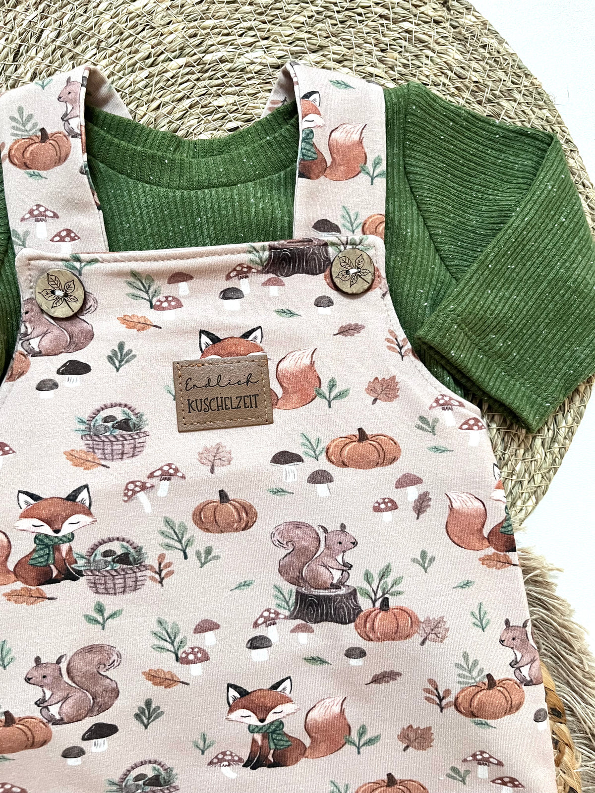 Fuchs & Eichhörnchen mit Kürbissen - French Terry