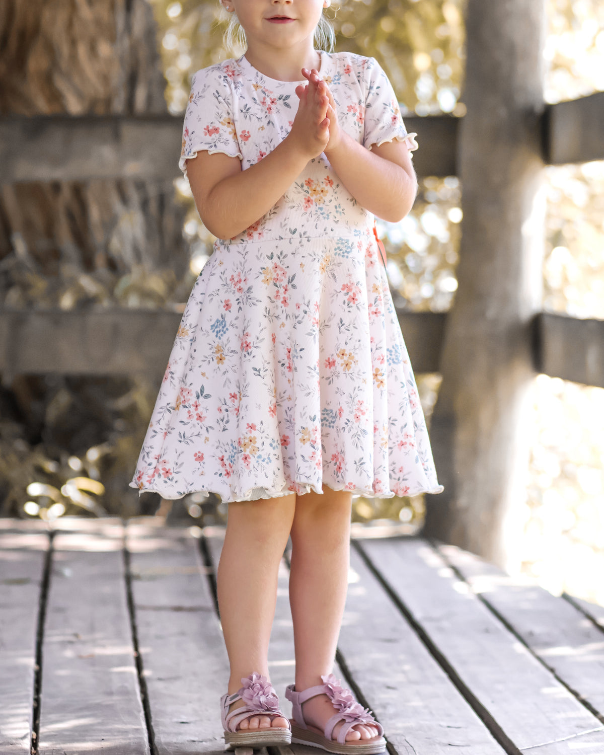Little Bouquet Flowers cream - Rib Jersey