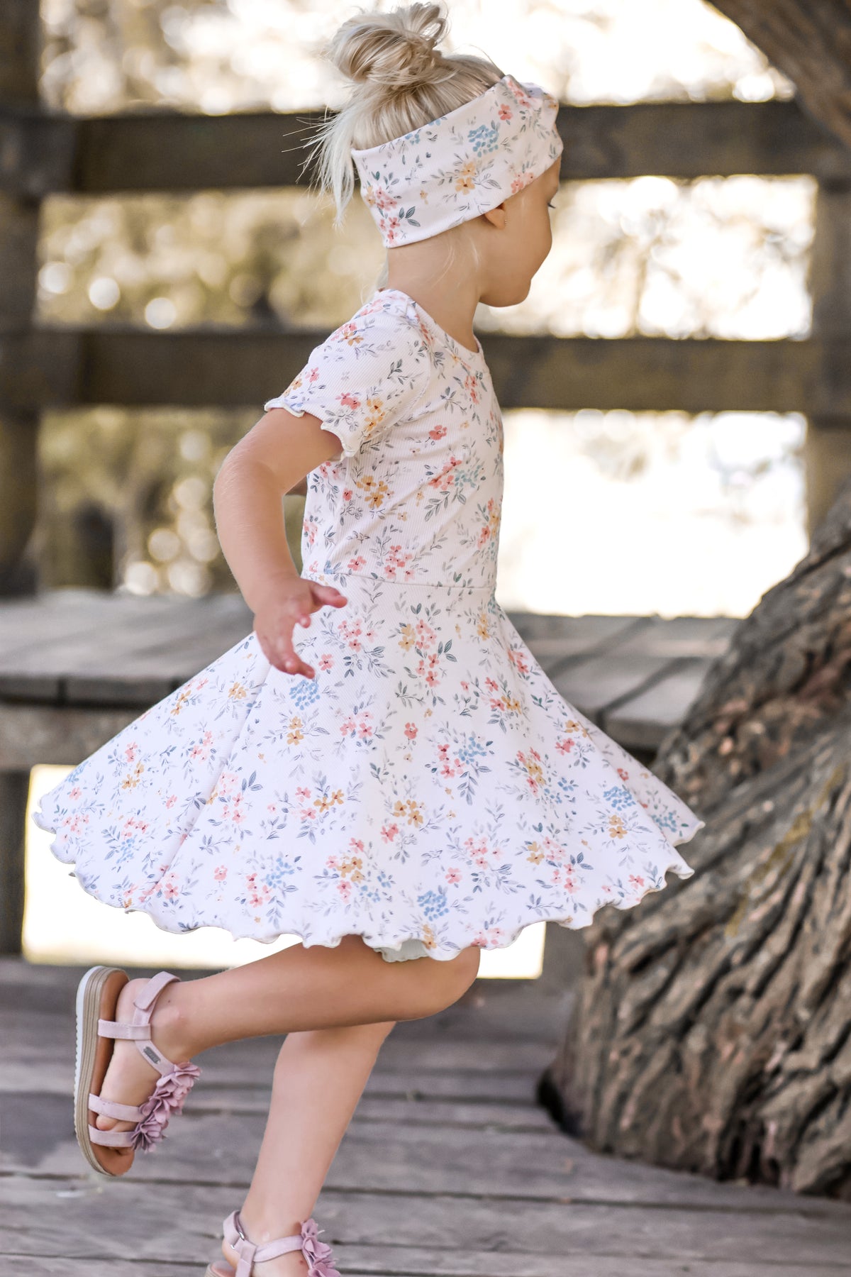Little Bouquet Flowers cream - Rib Jersey
